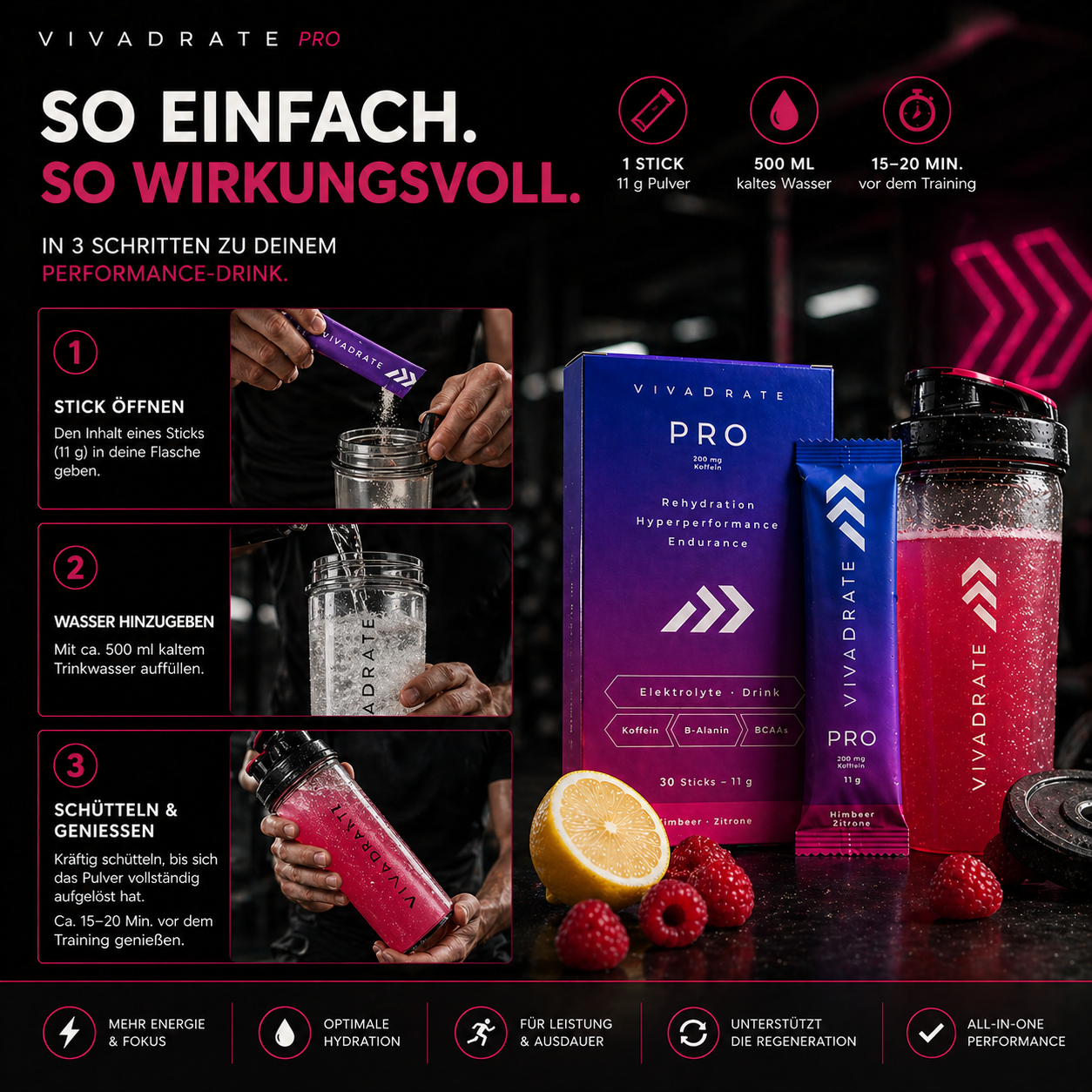 Probierpaket: 10x VivaDrate Pro Sticks