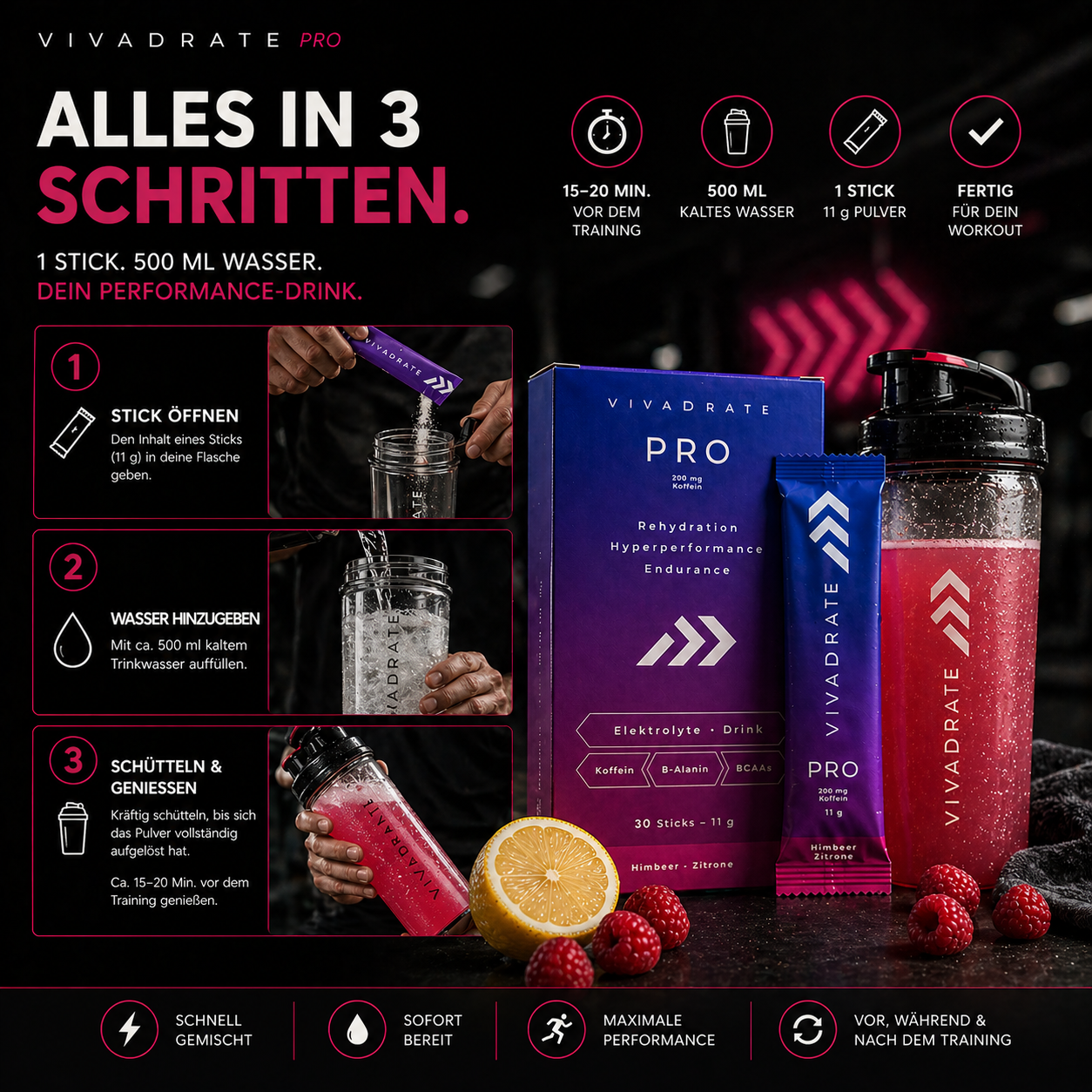 Probierpaket: 10x VivaDrate Pro Sticks